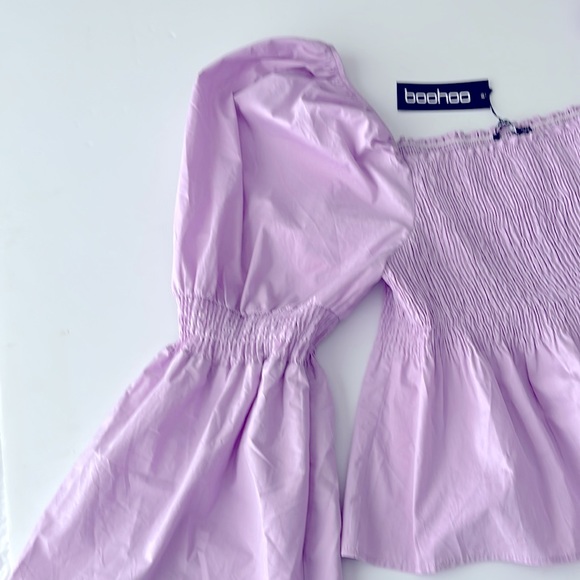 Boohoo sheered bell puffy sleeve top! - Picture 2 of 8